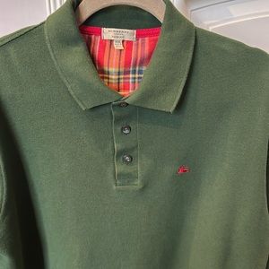 BURBERRY Men’s long sleeve green polo